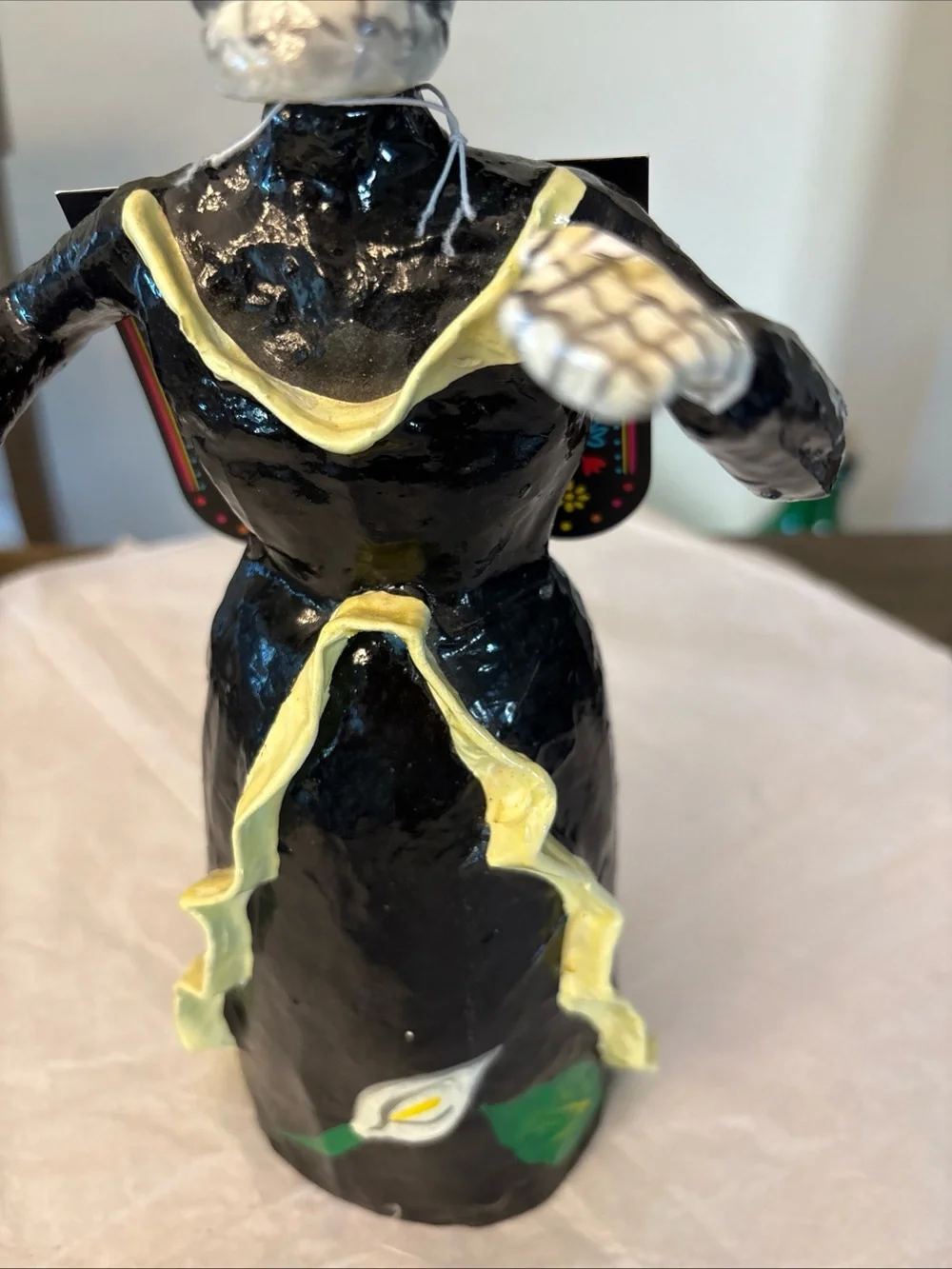 Mexican Skeleton Catrina Figure Day of the Dead Paper Mache 12”